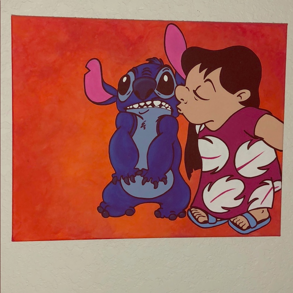 Hand-painted LILO & STITCH canvas